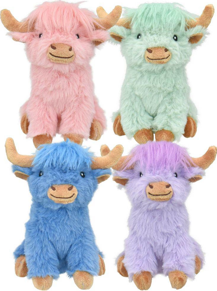MULTIPET MINIPET HIGHLAND COW PLUSH DOG TOY