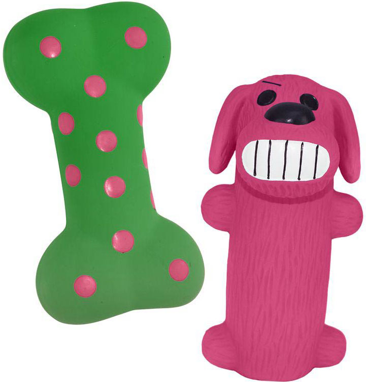 MULTIPET MINIPET LOOFA & BONE LATEX DOG TOY