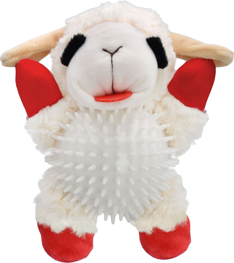 MULTIPET LAMB CHOP SPIKEY BALL DOG TOY