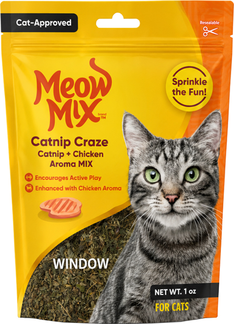 MEOW MIX CATNIP CRAZE CATNIP + CHICKEN AROMA MIX
