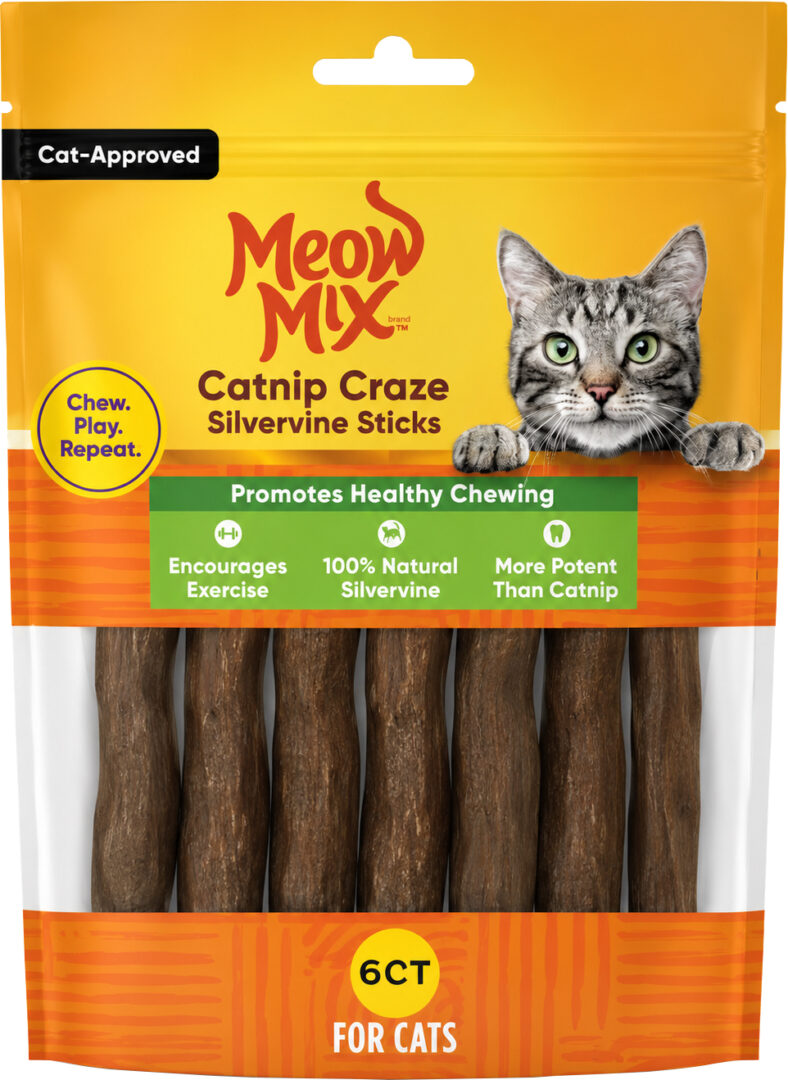 MEOW MIX CATNIP CRAZE SILVERVINE STICKS 6CT