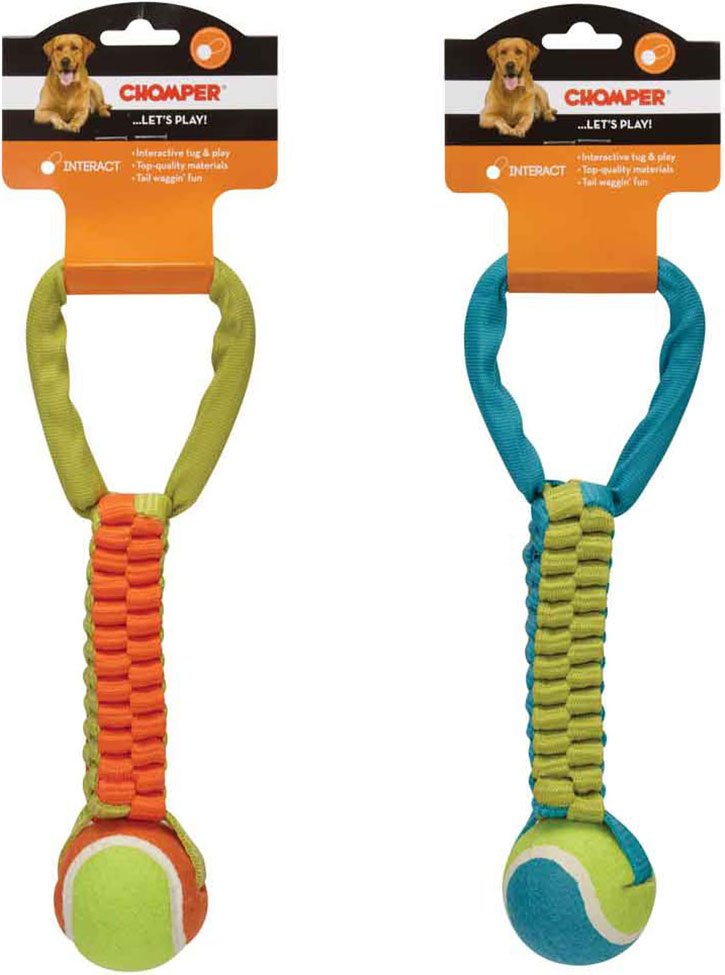 CHOMPER BRAIDED TENNIS BALL TUG TOY