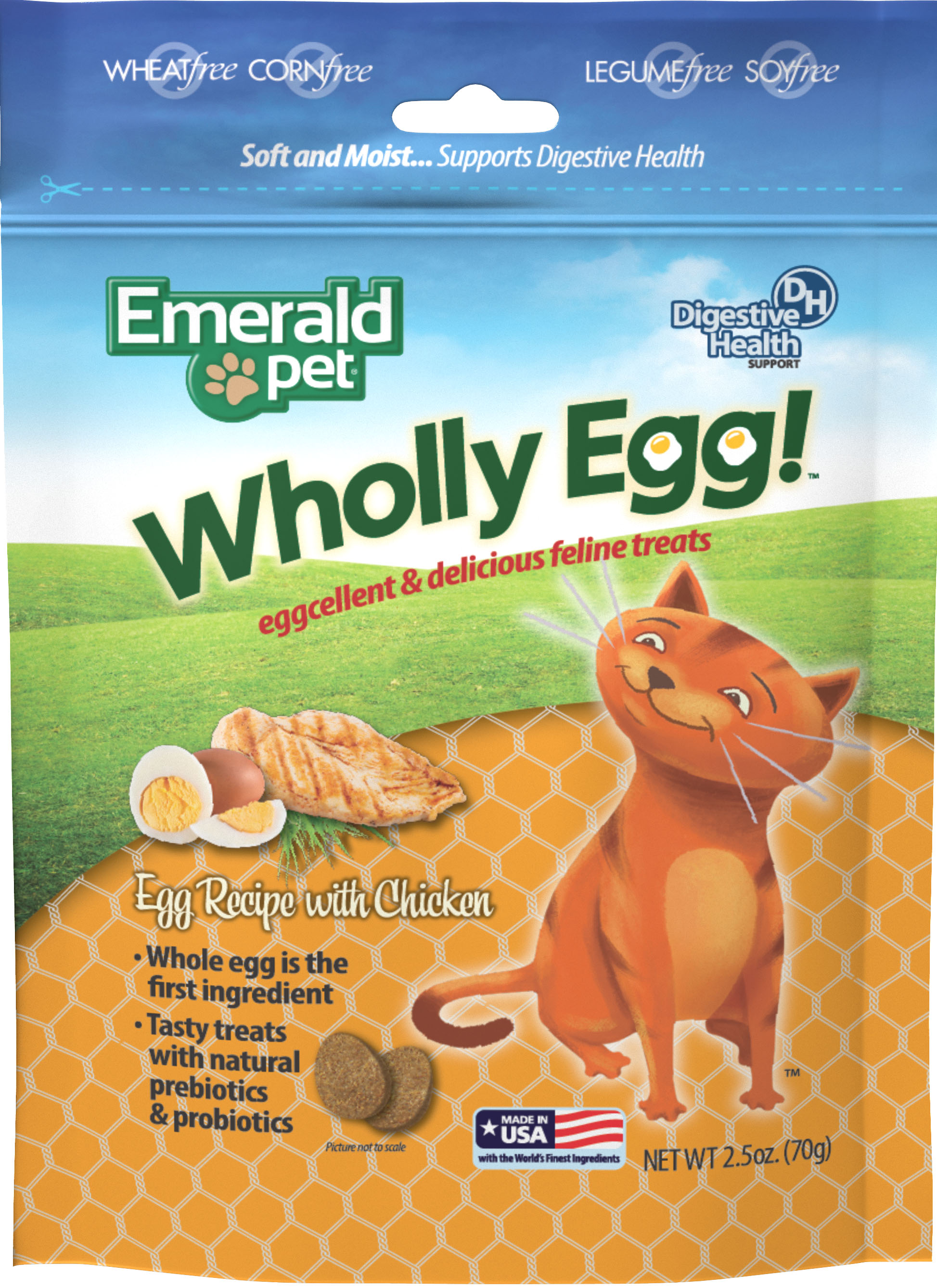 EMERALD PET WHOLLY EGG DIGESTIVE HEALTH TREATS FEL