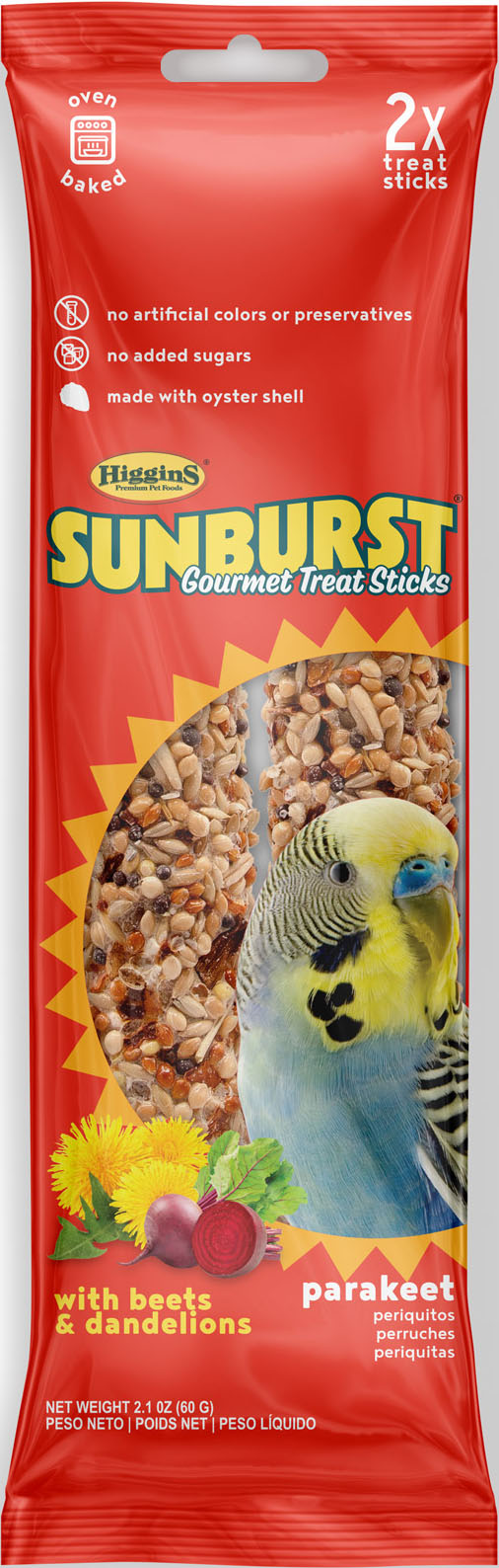 SUNBURST GOURMET AVIAN TREAT STICKS PARAKEET