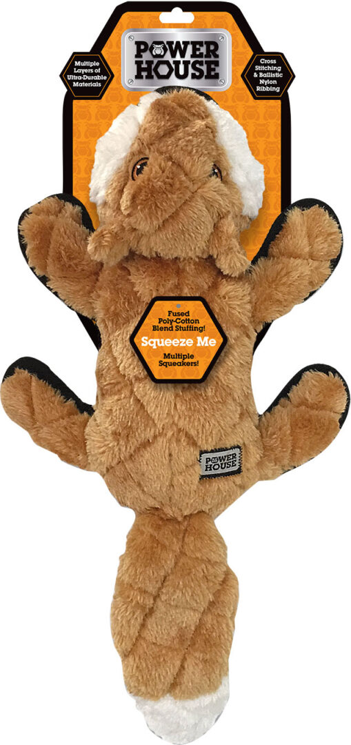POWER HOUSE PLUSH DOG TOYS RACCON/SKUNK/FOX