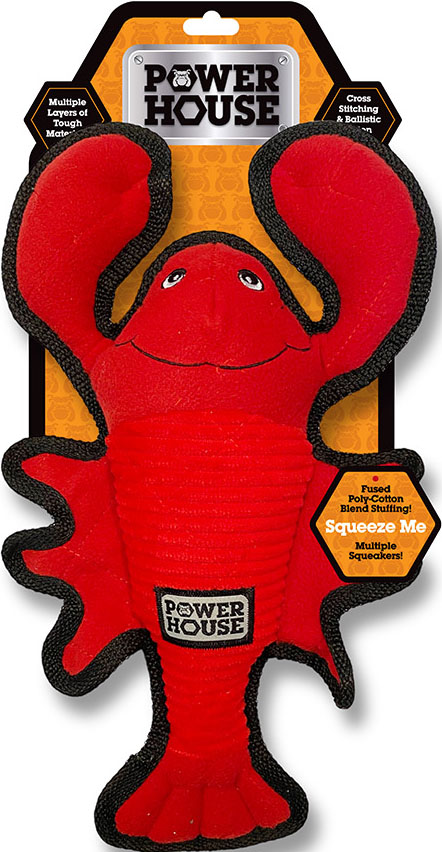 POWER HOUSE LOBSTER PLUSH DOG TOY