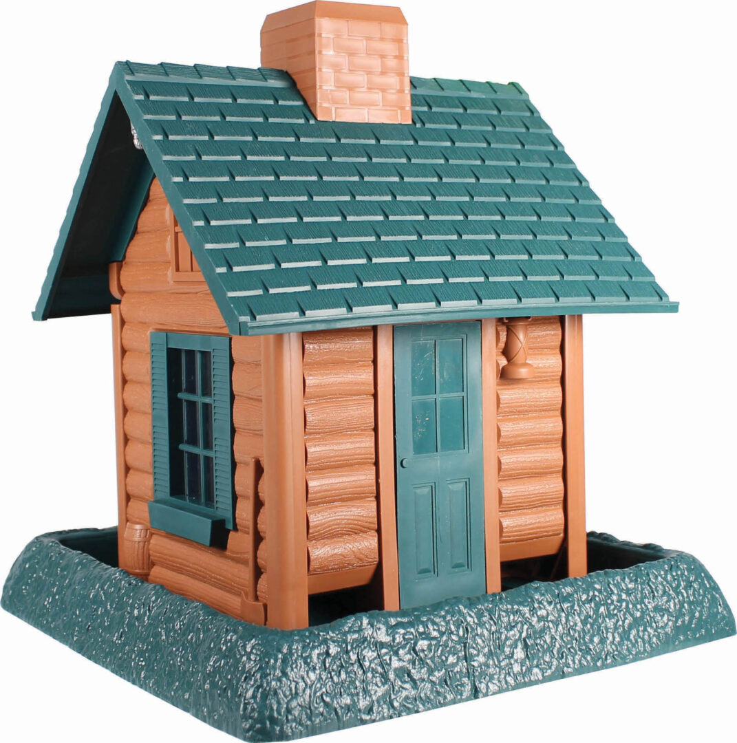VILLAGE COLLECTION LOG CABIN BIRD FEEDER