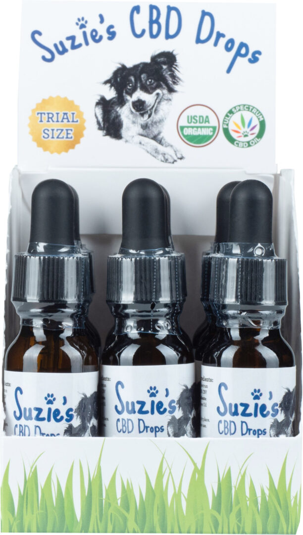 SUZIE'S CBD DROPS TRIAL SIZE DISPLAY
