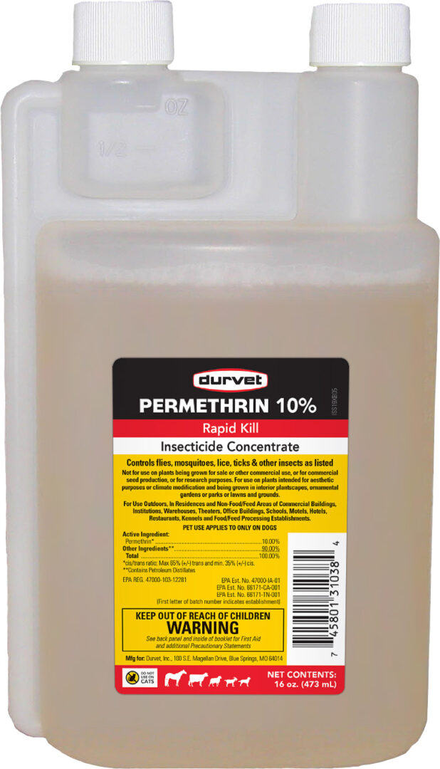 DURVET PERMETHRIN 10% RAPID KILL INSECTICIDE CONC